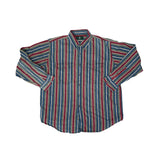 Vintage 90s Hunter Club Men's XL Multicolor Striped Long Sleeve Preppy Shirt